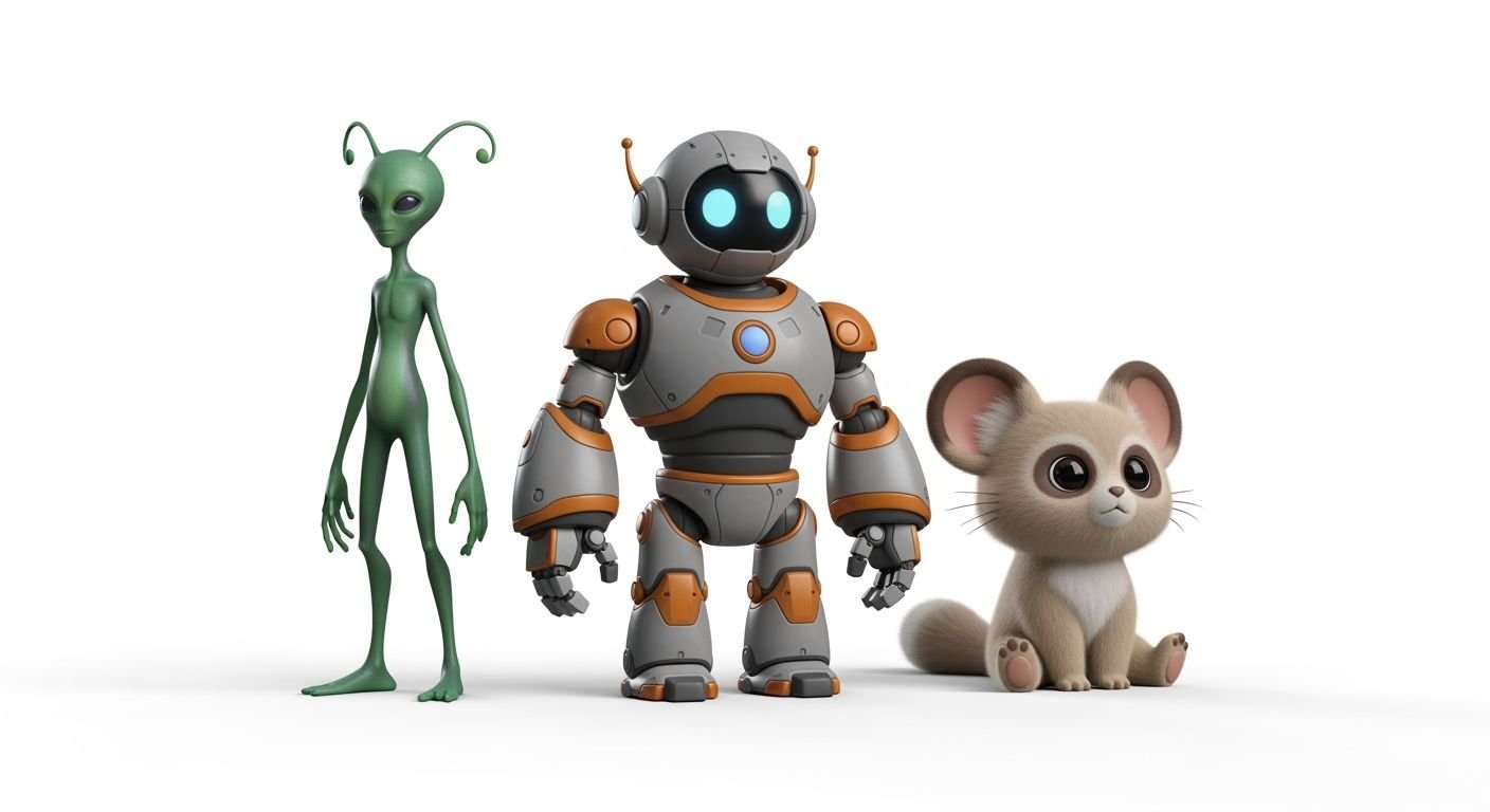 3d characters blank background image 3