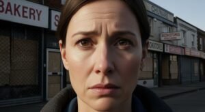A worried face with a closed shops in image 4
