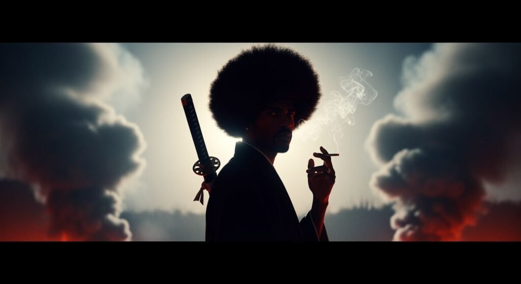 Afro samurai background smoking image