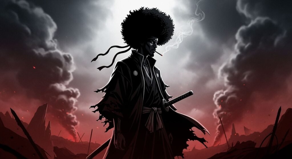 Afro samurai background smoking image 2