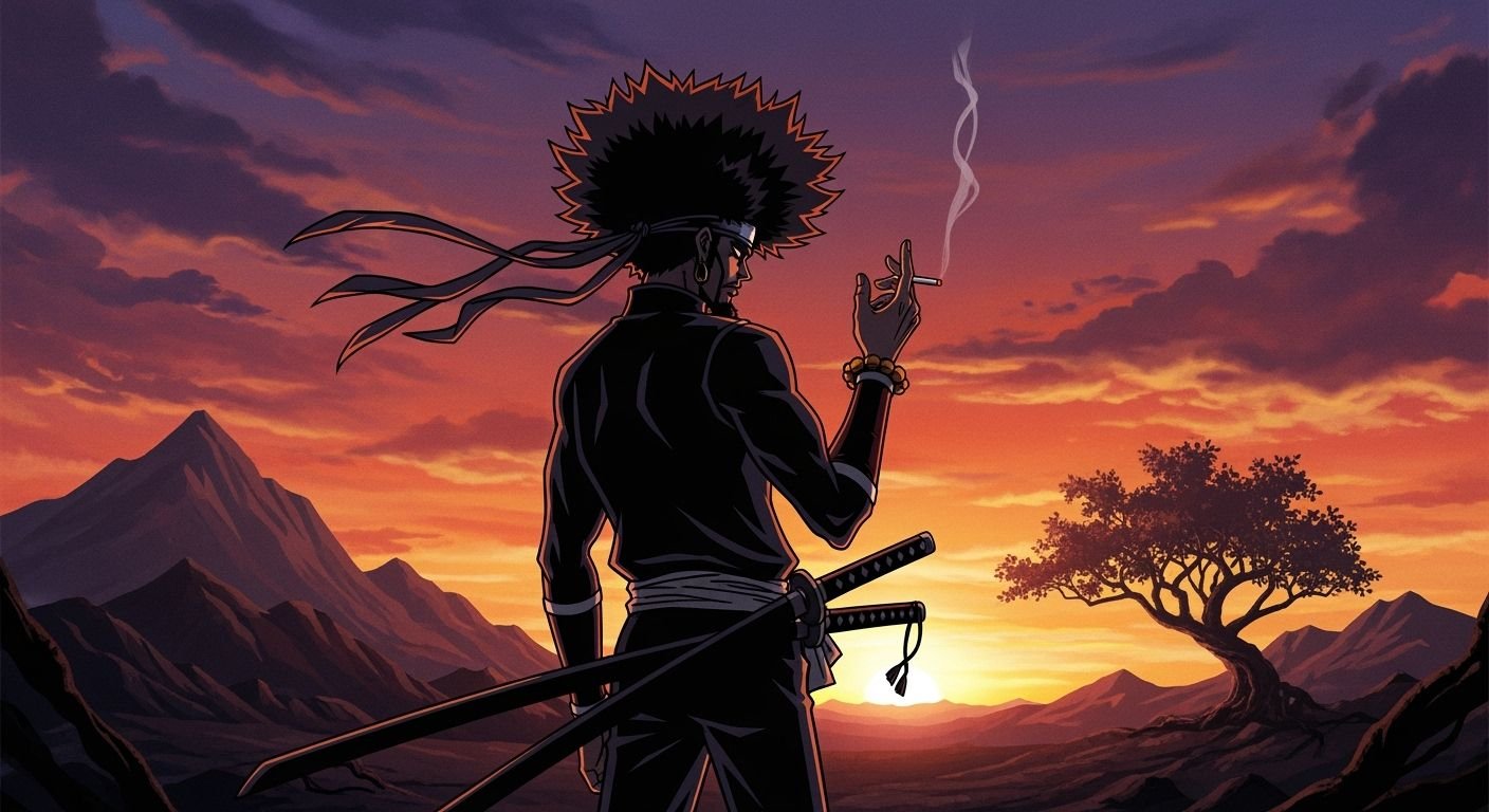 Afro samurai background smoking image 3