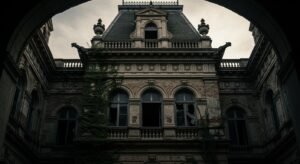 Aged building background image