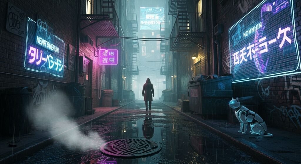 Alley background ai image 4