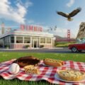 American background image