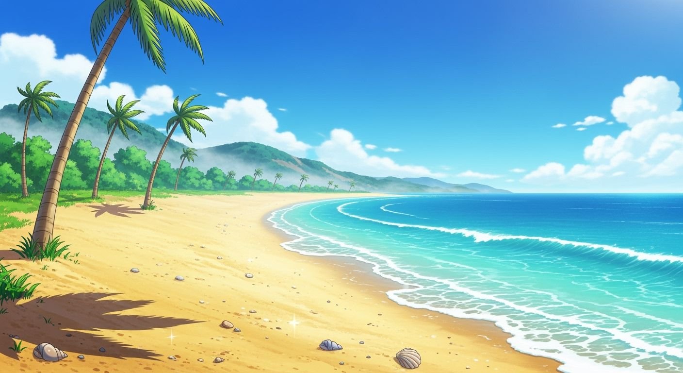 Anime beach background image 2
