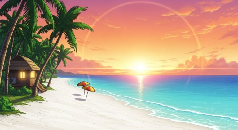 Anime beach background image 4