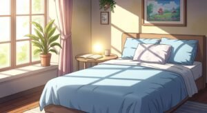 Anime bed background image 2