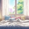 Anime bed background
