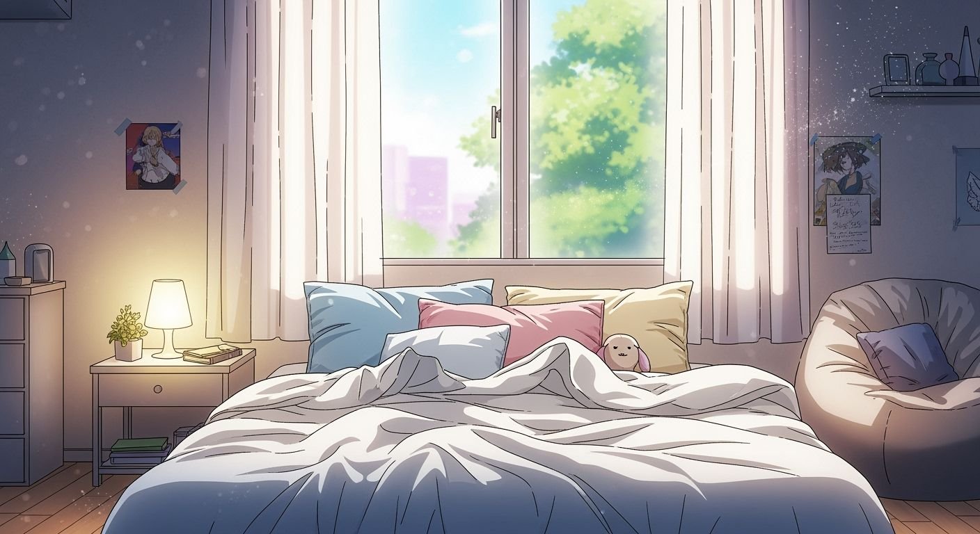 Anime bed background image 3