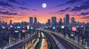 Anime city background image 2