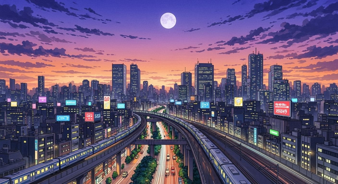 Anime city background image 2