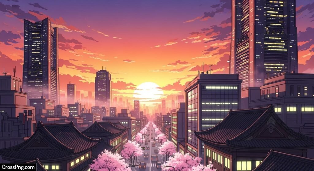 Anime city background image 2