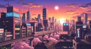 Anime city background image 3
