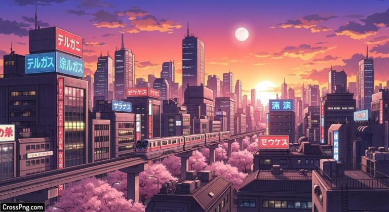 Anime city background image 3