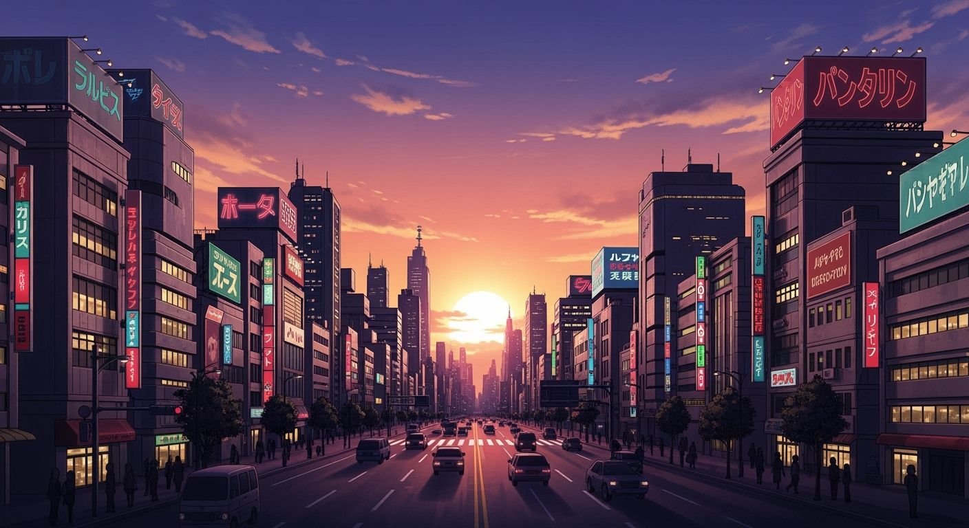 Anime city background image 4