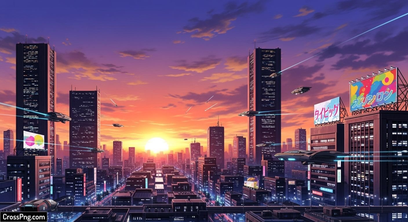 Anime city background image
