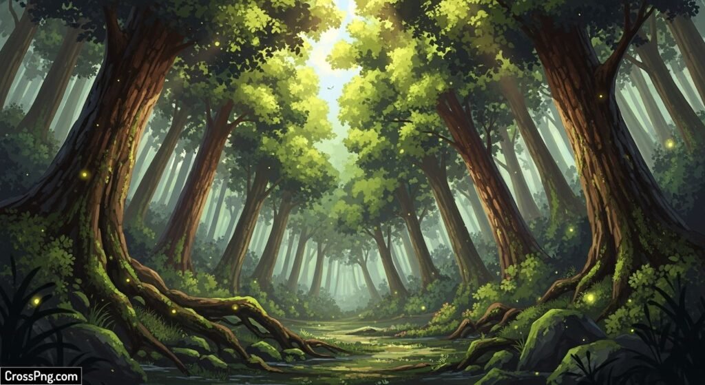 Anime forest background image