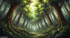 Anime forest background image