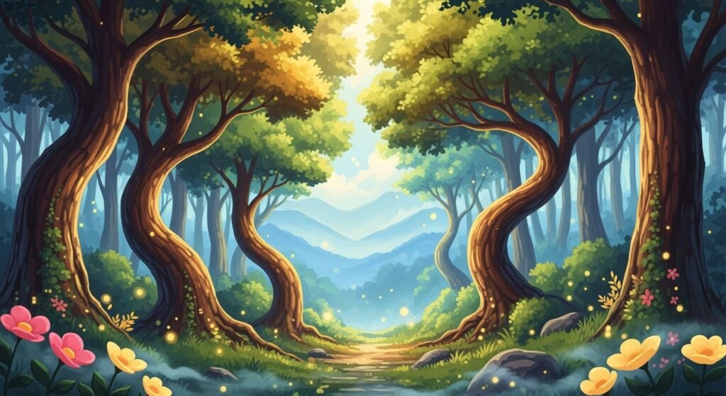 Anime forest background image
