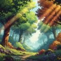 Anime forest background image
