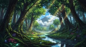 Anime forest background image 4
