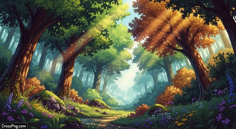 Anime forest background image