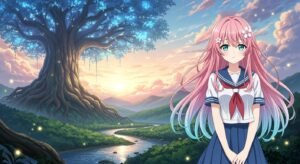 Anime girl background image