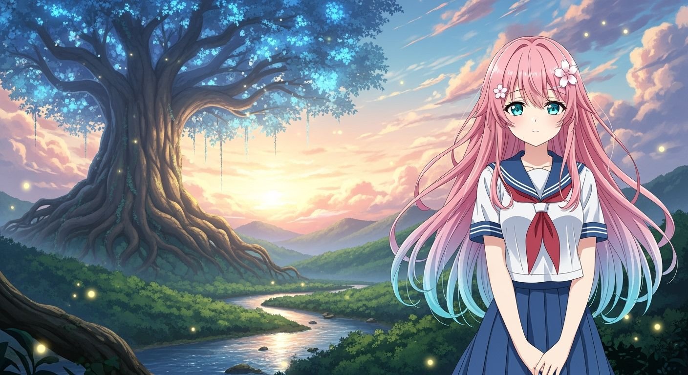Anime girl background image
