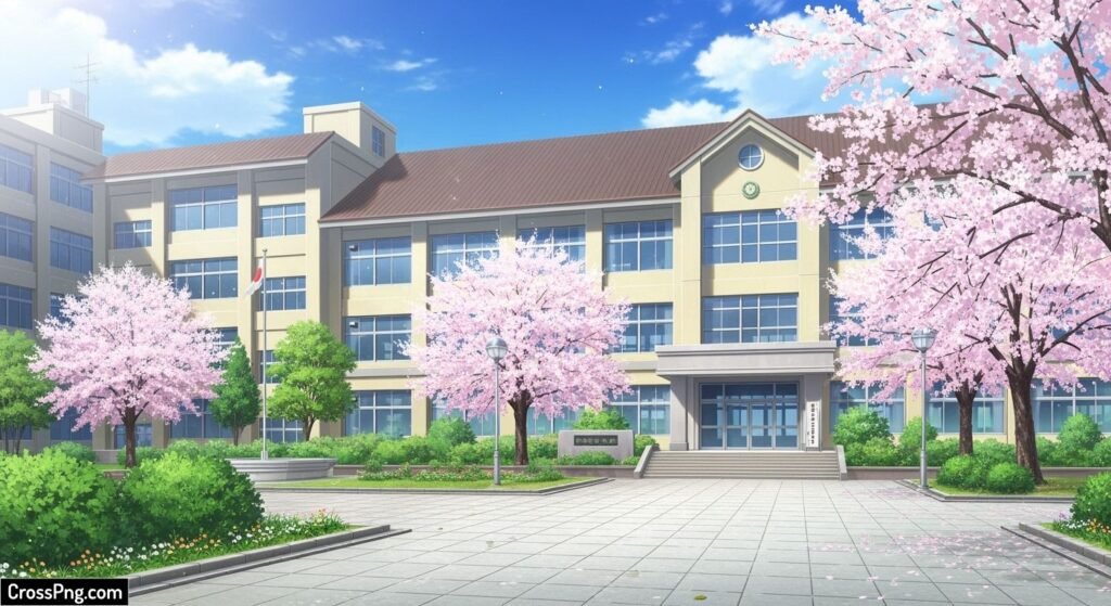 Anime school background image