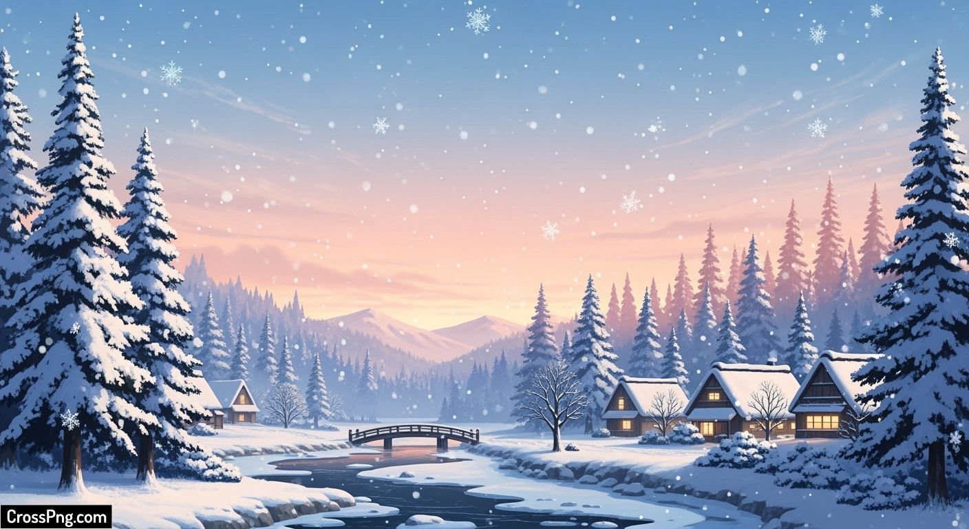 Anime winter background image 2