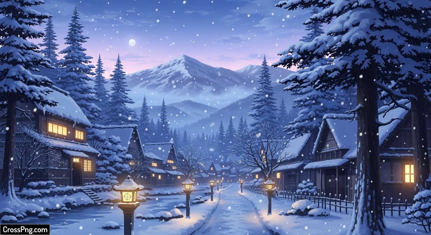 Anime winter background image 3