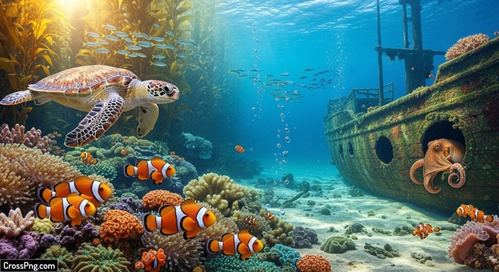 Aquarium background poster image