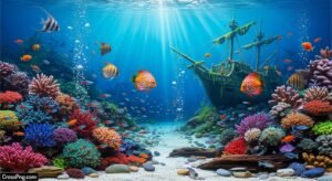 Aquarium background poster preserve image