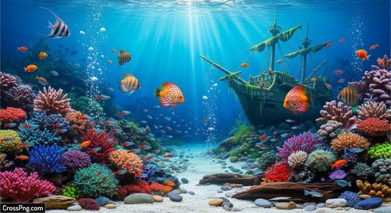 Aquarium background poster preserve image