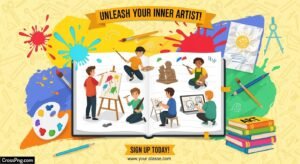 Art class poster background image