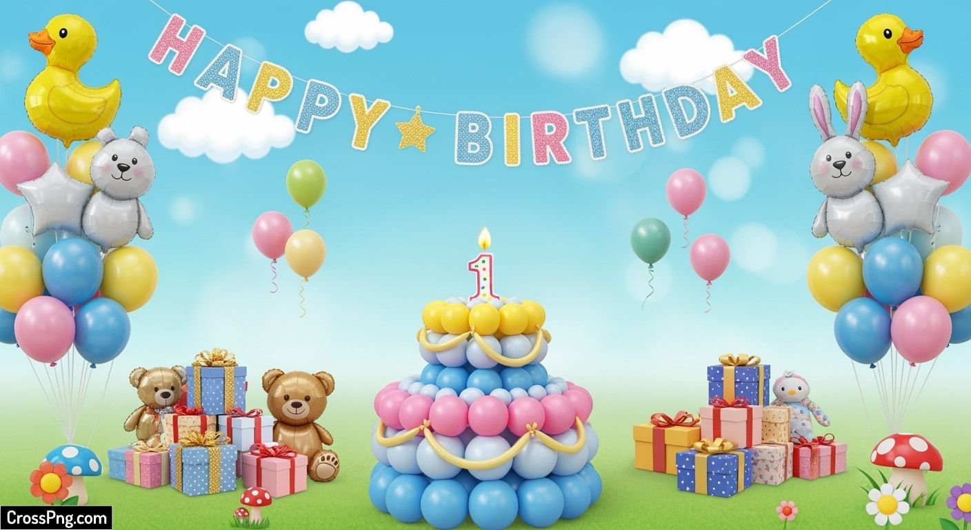 Baby birthday background image 2