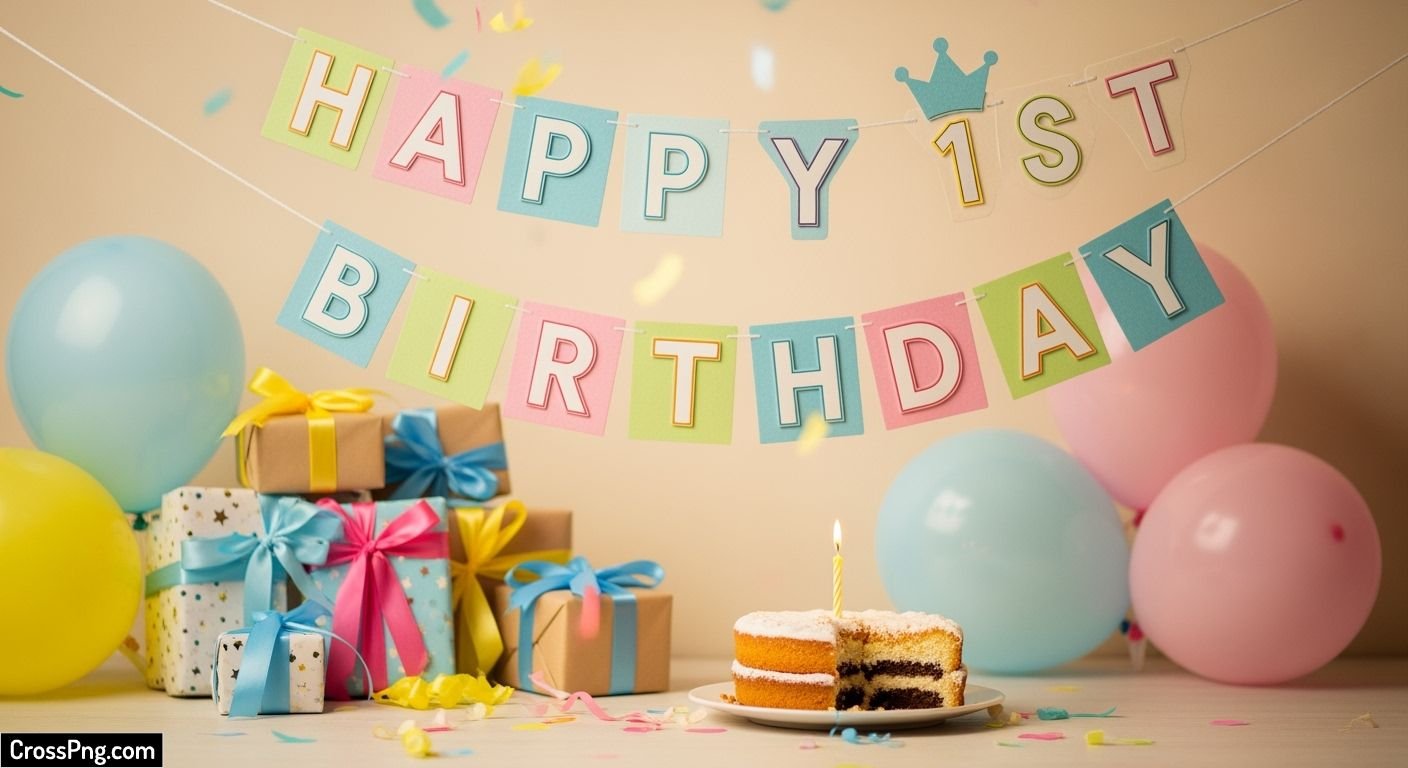 Baby birthday banner background hd image 2