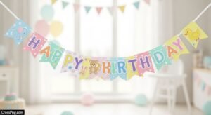 Baby birthday banner background image