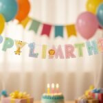 Baby birthday banner background image