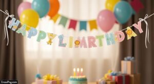 Baby birthday banner background image
