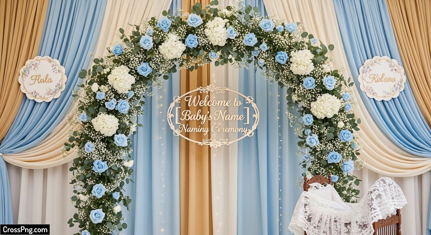 Baby boy naming ceremony background image