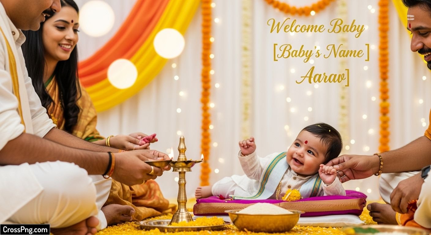 Baby boy naming ceremony background image