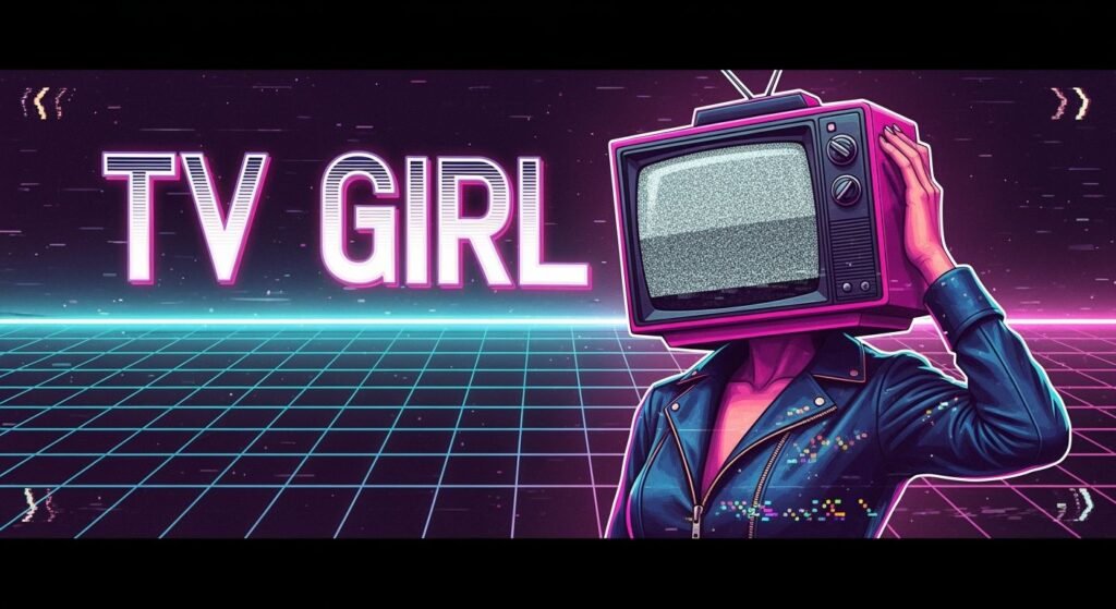 Background banner tv girl image