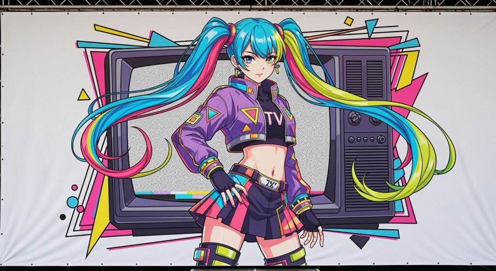 Background banner tv girl image 3