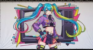 Background banner tv girl image 3
