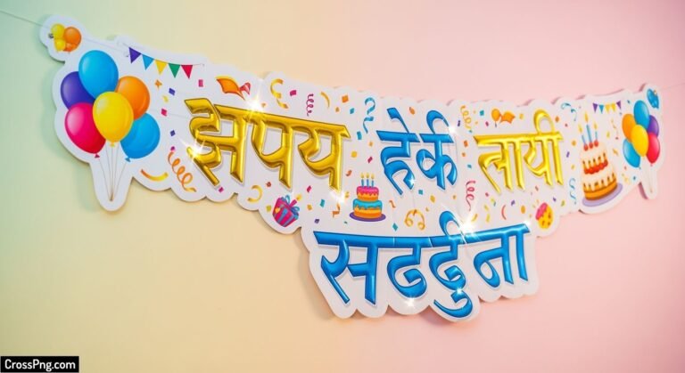 Background birthday banner marathi image