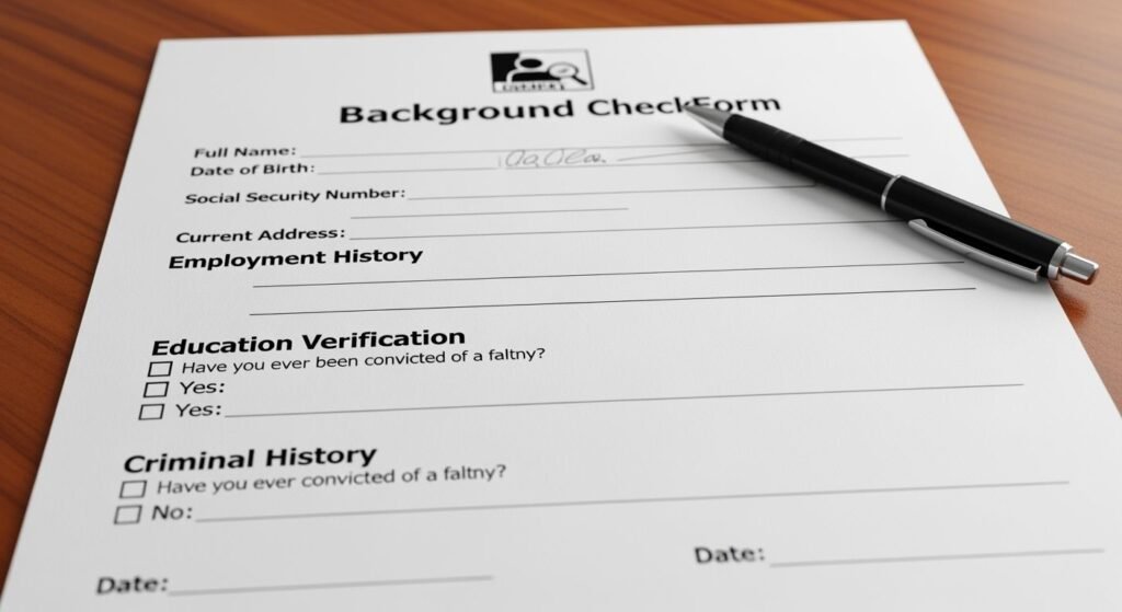Background check form image