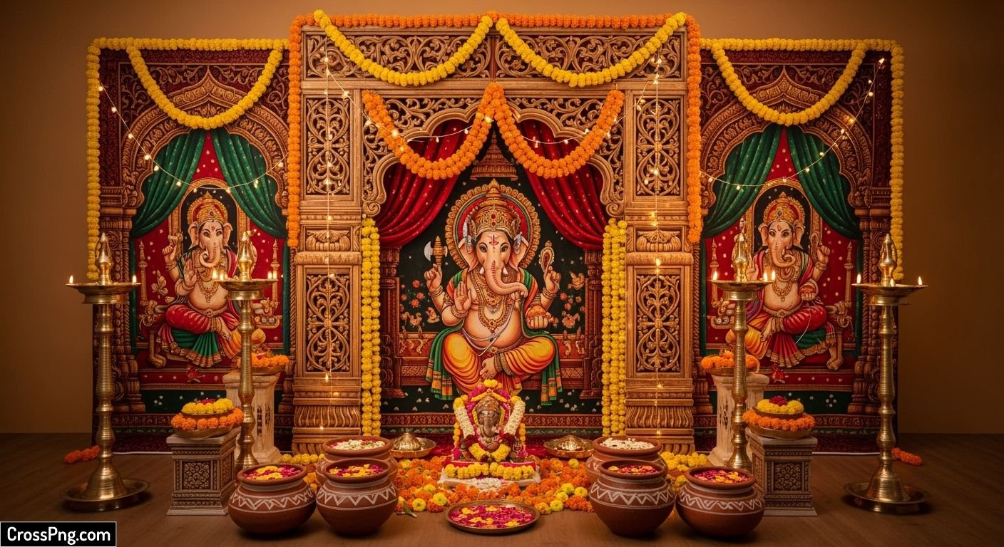 Background decoration for ganesh chaturthi image 2