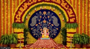 Background decoration for ganesh chaturthi image