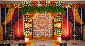 Background decoration for ganesh festival image 2